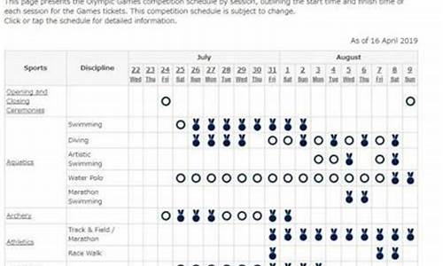 奥运赛程表2020_奥运赛程明细表